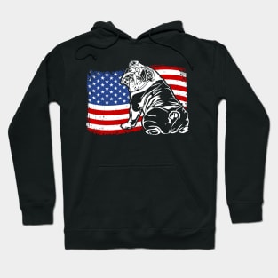 English Bulldog American Flag patriotic dog Hoodie